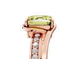 Rose gold Fancy Yellow Asscher  Solitaire Diamond Ring with Split Shank and Prong Setting_5