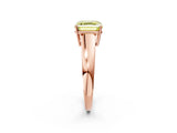 Rose gold Fancy Yellow Asscher  Solitaire Diamond Ring with Tapered Band and Four-Prong Setting_68