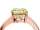 Rose gold Fancy Yellow Asscher  Solitaire Diamond Ring with Tapered Band and Four-Prong Setting_70