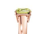 Rose gold Fancy Yellow Asscher  Solitaire Diamond Ring with Tapered Band and Four-Prong Setting_71