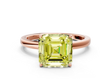 Rose gold Fancy Yellow Asscher  Solitaire Diamond Ring with Thin Band and Four-Prong Setting_37