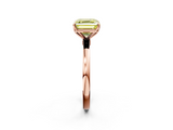 Rose gold Fancy Yellow Asscher  Solitaire Diamond Ring with Thin Band and Four-Prong Setting_39