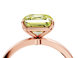 Rose gold Fancy Yellow Asscher  Solitaire Diamond Ring with Thin Band and Four-Prong Setting_41