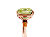 Rose gold Fancy Yellow Asscher  Solitaire Diamond Ring with Thin Band and Four-Prong Setting_42