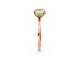 Rose gold Fancy Yellow Asscher  Solitaire Diamond Ring with a Classic Band and Four-Prong Setting 3