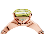 Rose gold Fancy Yellow Asscher  Solitaire Diamond Twisted Band with Four-Prong Setting_4