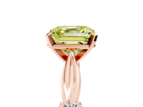 Rose gold Fancy Yellow Asscher  Solitaire Diamond Twisted Band with Four-Prong Setting_5