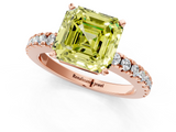 Rose gold Fancy Yellow Asscher  Solitaire Diamond with Pavé Band and Four-Prong Setting_18