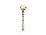 Rose gold Fancy Yellow Asscher  Solitaire Diamond with Pavé Band and Four-Prong Setting_19