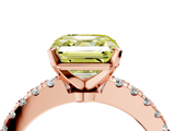 Rose gold Fancy Yellow Asscher  Solitaire Diamond with Pavé Band and Four-Prong Setting_21