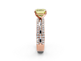 Rose gold Fancy Yellow Asscher  Solitaire Diamond with Pave and Channel Set Band_14