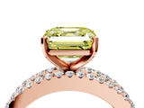 Rose gold Fancy Yellow Asscher  Solitaire Diamond with Pave and Channel Set Band_16