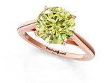 Rose gold Fancy Yellow Asscher  Solitaire Engagement Ring with Four-Prong Setting and Classic Band 2