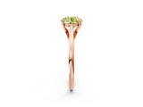 Rose gold Fancy Yellow Asscher  Solitaire Engagement Ring with Four-Prong Setting and Classic Band 3