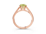 Rose gold Fancy Yellow Asscher  Solitaire Engagement Ring with Four-Prong Setting and Classic Band 4