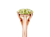 Rose gold Fancy Yellow Asscher  Solitaire Engagement Ring with Four-Prong Setting and Classic Band