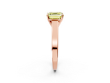 Rose gold Fancy Yellow Asscher  Solitaire Engagement Ring with Four-Prong Setting and Tapered Band_25