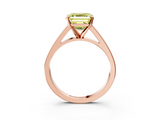 Rose gold Fancy Yellow Asscher  Solitaire Engagement Ring with Four-Prong Setting and Tapered Band_26