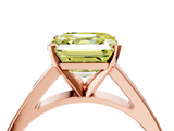Rose gold Fancy Yellow Asscher  Solitaire Engagement Ring with Four-Prong Setting and Tapered Band_27