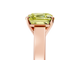 Rose gold Fancy Yellow Asscher  Solitaire Engagement Ring with Four-Prong Setting and Tapered Band_28