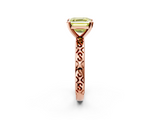Rose gold Fancy Yellow Asscher  Solitaire Engagement Ring with Scrollwork Band and Four-Prong Setting_20