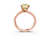 Rose gold Fancy Yellow Asscher  Solitaire Engagement Ring with Scrollwork Band and Four-Prong Setting_21
