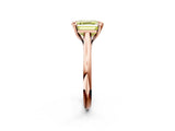 Rose gold Fancy Yellow Asscher  Solitaire Engagement Ring with Six-Prong Setting and Classic Band 3