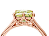 Rose gold Fancy Yellow Asscher  Solitaire Engagement Ring with Six-Prong Setting and Classic Band 5