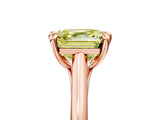 Rose gold Fancy Yellow Asscher  Solitaire Engagement Ring with Six-Prong Setting and Classic Band