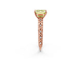 Rose gold Fancy Yellow Asscher  Solitaire Floral Milgrain Engagement Ring_136