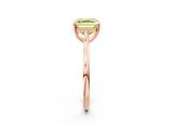Rose gold Fancy Yellow Asscher  Solitaire Heart Prong Engagement Ring with Tapered Band_74