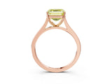 Rose gold Fancy Yellow Asscher  Solitaire Heart Prong Engagement Ring with Tapered Band_75