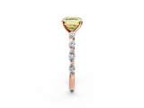 Rose gold Fancy Yellow Asscher  Solitaire Marquise Side Stone Prong Setting Ring_18