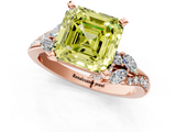 Rose gold Fancy Yellow Asscher  Solitaire Marquise Twist Band with Six-Prong Setting_1