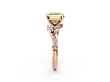Rose gold Fancy Yellow Asscher  Solitaire Marquise Twist Band with Six-Prong Setting_2