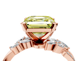 Rose gold Fancy Yellow Asscher  Solitaire Marquise Twist Band with Six-Prong Setting_4