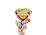 Rose gold Fancy Yellow Asscher  Solitaire Marquise Twist Band with Six-Prong Setting_5