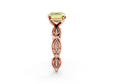 Rose gold Fancy Yellow Asscher  Solitaire Milgrain Diamond Engagement Ring with Bezel and Marquise Band_2