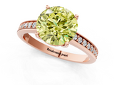 Rose gold Fancy Yellow Asscher  Solitaire Pavé Band Prong Setting Ring_1