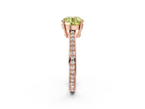 Rose gold Fancy Yellow Asscher  Solitaire Pavé Band Prong Setting Ring_2