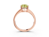 Rose gold Fancy Yellow Asscher  Solitaire Pavé Band Prong Setting Ring_3