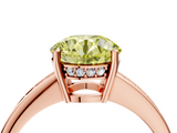 Rose gold Fancy Yellow Asscher  Solitaire Pavé Band Prong Setting Ring_4