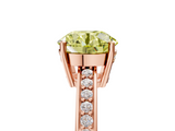 Rose gold Fancy Yellow Asscher  Solitaire Pavé Band Prong Setting Ring_5