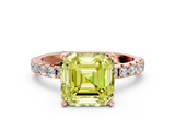 Rose gold Fancy Yellow Asscher  Solitaire Pavé Band with Four-Prong Setting_17