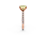 Rose gold Fancy Yellow Asscher  Solitaire Pavé Band with Four-Prong Setting_19
