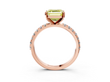 Rose gold Fancy Yellow Asscher  Solitaire Pavé Band with Four-Prong Setting_20