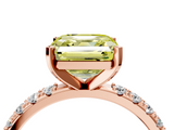 Rose gold Fancy Yellow Asscher  Solitaire Pavé Band with Four-Prong Setting_21