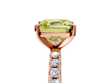 Rose gold Fancy Yellow Asscher  Solitaire Pavé Band with Four-Prong Setting_22