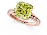 Rose gold Fancy Yellow Asscher  Solitaire Pavé Band with Four-Prong Setting_35