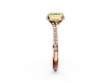 Rose gold Fancy Yellow Asscher  Solitaire Pavé Band with Four-Prong Setting_36